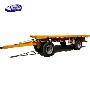 Dolly Volledige Trailer Type Draw Bar Draaitafel Tractor Tow 7-25ton Flat Bed Trailer Met Dissel