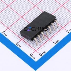 FH2.54-06-07PWD Pin Socket Bent Lead Through Hole,P=2.54mm Connector 1x7P 2.54mm Square Hole Right Angle Insert - Product Image 2