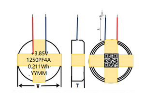 베스트셀러 CE/CB 인증 3.85V 105mAh 리튬이온 배터리 Liir1454/1240 버튼 배터리 OEM 버튼 배터리 팩 - Product Image 4