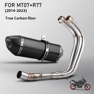 Système d'échappement complet pour moto <span class=keywords><strong>Mt07</strong></span> XSR700 2014-2024, échappement en fibre de carbone R77 51 mm/2 pouces, échappement <span class=keywords><strong>Mt07</strong></span> - Product Image 1