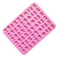 60 piezas de lindo molde cuentagotas de caramelo 60 piezas de gelatina de caramelo de chocolate de frutas y animales, molde de silicona de caramelo QQ