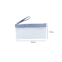 Étui à crayons transparent en PVC mignon avec logo personnalisé, pochette à crayons transparente en PVC avec fermeture éclair et poignée