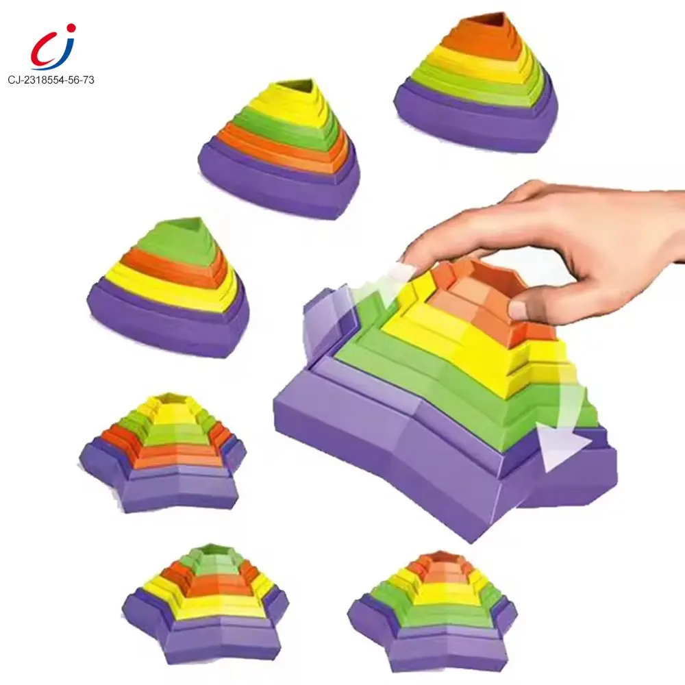 Chengji mini Smiley Star fidget juego conjunto niños colorido dedo 3D rompecabezas círculo arcoíris fidget juguetes antiestrés