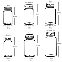 Bouteille personnalisée en PET blanc de 100 cc de qualité alimentaire avec languette, flacon vide pour capsules, emballage, flacon en plastique noir pour médicaments