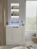 Baignoire autoportante en acrylique avec douche d'angle et ouverture de porte à remous Baignoire portable pour salle de bain