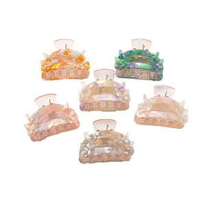 مشبك شعر دائري أنيق على شكل فراشة من CANYUAN، مشبك شعر أحادي اللون قابل للمزج والمطابقة للفتيات، مشبك صغير مخصص من البلاستيك - Product Image 1