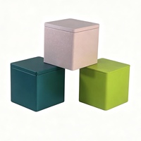 Boîte en métal de qualité alimentaire personnalisée 90x90x90mm avec couvercle plat, imprimée en offset, pour le stockage du thé, du café, des biscuits et des gâteaux