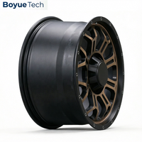 Rueda de Aleación de Aluminio Forjado Todoterreno con Beadlock Interior en Negro Mate Bronceado, de 16-24 Pulgadas, PCD 5108/5112/5114.3/5115/5120/5130, para 4x4 y SUV