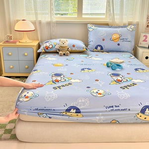 Drap-housse en coton 1,5 m à imprimé dessin animé, housse de lit pour dortoir étudiant, protège-matelas, utilisation quatre saisons - Product Image 4
