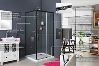 Porte de douche coulissante carrée à profil intelligent Easy Fit Corner, salle de douche