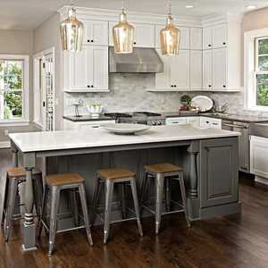 Meubles de cuisine en bois massif pratiques de l'usine de Hangzhou, grand espace, armoires de cuisine, réfrigérateur, rangement pour l'étranger - Product Image 1