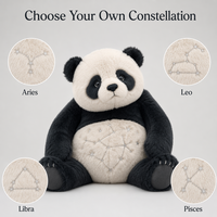 Panda en peluche personnalisé avec constellation étoilée sur le ventre, peluche douce pour cadeau de crèche