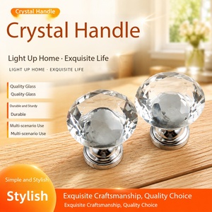 Poignée Ronde Moderne et Durable en Plastique Effet Cristal Diamanté pour Armoire, Commode, Tiroir dans Chambre, Salon, Cuisine, Salle de Bain, Villa - Product Image 1