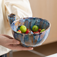 Creatieve draaibare spoelbak, milieuvriendelijke keramische moderne fruitmand, multifunctionele afdruipbak, bord, servies voor één persoon