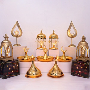 Ramadan trung tâm thủ công lễ hội đèn LED tháp nhà thờ hồi giáo đèn lồng EID mubarak Máy tính để bàn LED ánh sáng kim loại đèn lồng - Product Image 2