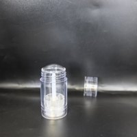 Flacon transparent de 30 ml avec bouchon à vis, pour déodorant en stick, impression sérigraphique personnalisée, couleur blanche