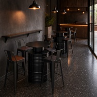 Ensemble de table haute ronde et de tabourets de bar en métal, mobilier industriel pour café, pub, restaurant