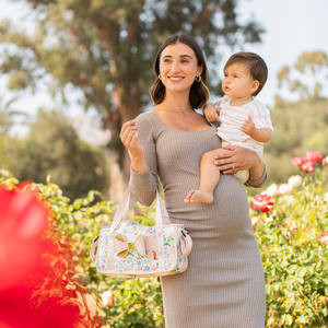 Personalizado lindo estampado floral mamá pañal Caddy organizador impermeable portátil bebé almacenamiento Tote para guardería viaje cochecito Caddy - Product Image 3