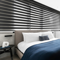 Double couche électrique motorisée Zebra Blind Blackout Window Roller Shades Black and White Stripes for Home Decor