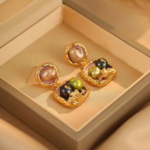 Pendientes de Perlas de Imitación Chapados en Oro para Mujer, Diseño Geométrico de Borla Larga, Estilo Retro de Lujo, Regalo - Product Image 5