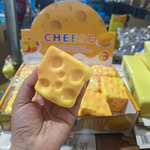 Cheese Shape Squishy <b>Toy</b> Slow Rising Sensory Fidget Ball Soft TPR Stress Relief <b>Desk</b> Decor 5-7cm Factory Wholesale - Product Image 5