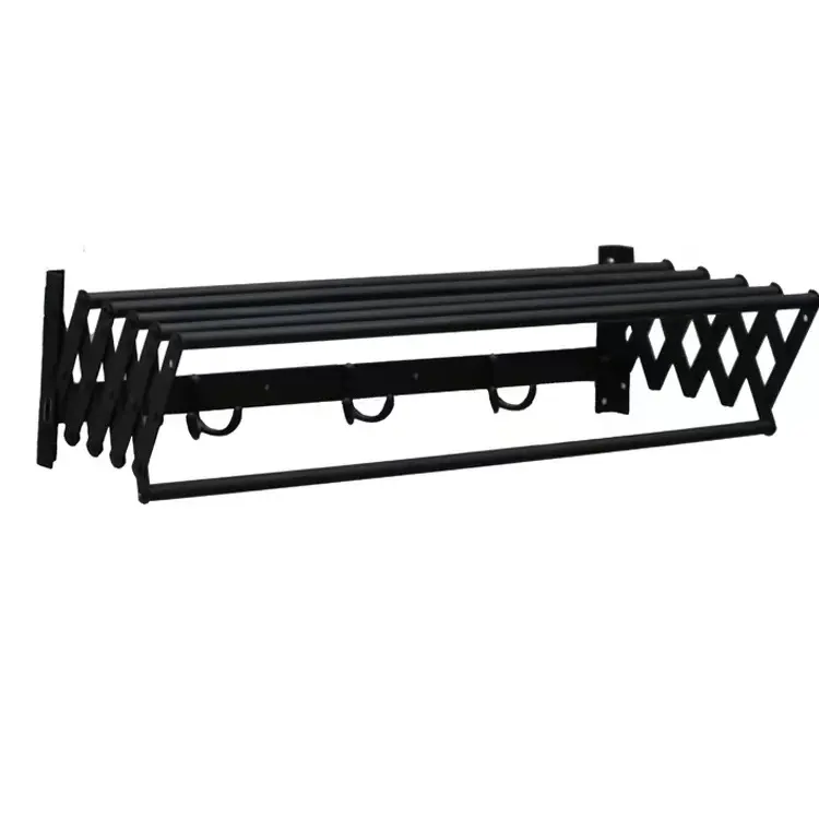 6 rods bathroom metal wall mount clothes dry rack collapsible steel folding laundry towel racks strong loading capacity