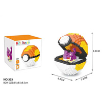 Vente en gros de mini briques en plastique Anime Pokemoned Ball Nano Ensembles de blocs de construction