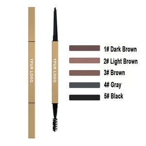 Lápiz <span class=keywords><strong>de</strong></span> cejas cruzado, barra dorada pequeña, resistente al agua, sin mareos, doble cabeza, personalización privada - Product Image 1