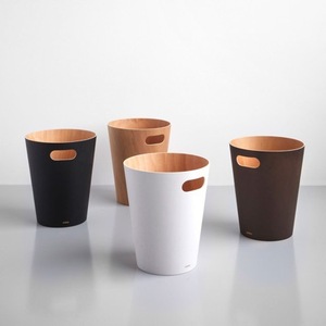 Cubo de Basura para Baño con Efecto Madera, Cesto de Basura Redondo de Sobremesa para Hogar y Oficina - Product Image 3