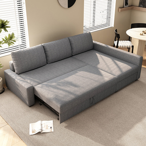 Bông lanh chuyển đổi góc Sofa giường đa chức năng freeton phong cách hiện đại nhỏ phòng khách lưu trữ kéo ra Bàn cà phê - Product Image 5