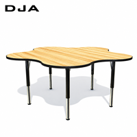 Table d'activités scolaires moderne à hauteur réglable pour 2 personnes, empilable, pour maternelle, avec bord renforcé, personnalisable, en bois, vente en gros