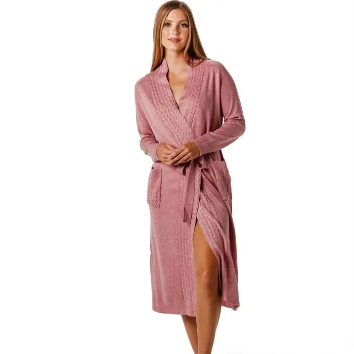 Örme Robe ev giysileri mikrofiber bornoz pijama pijama kadın pijama süper yumuşak