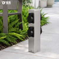 Pedestal de Alimentación para Jardín, 4 Tomas de Corriente, Acero Inoxidable 304, Impermeable IP66, Tomas de Corriente Estándar Globales Personalizadas