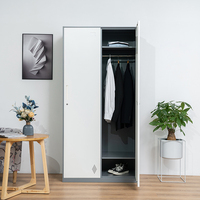 Armoire contemporaine à double porte en acier armoire pliable en métal pour étudiants pour atelier, hôtel ou appartement