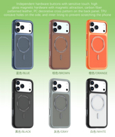 Nouvelle coque de téléphone magnétique en cuir PU à texture fibre de carbone pour iPhone 18 17 16 15 14 13, compatible avec la charge sans fil pour iPhone 17