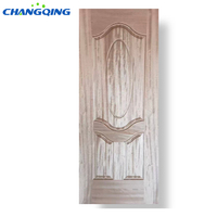 Porte de chambre moulée en MDF/HDF avec placage Sapele au design moderne et surface finie pour la décoration d'appartements, d'hôtels et de villas