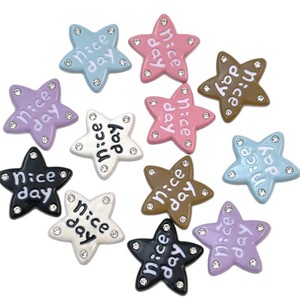 Breloques en résine acrylique Nice Day Star pour bijoux DIY, coques de téléphone, boucles de chaussures, pinces à cheveux et accessoires - Product Image 5