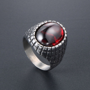Bague en Agate pour Homme, Design Géométrique, Sertissage Clos, Style Rétro, Cadeau Bijou SA714 - Product Image 4