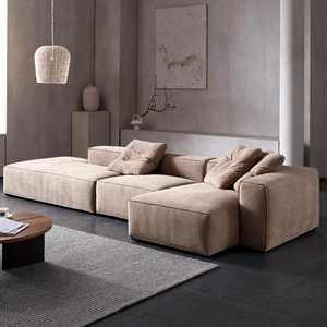 Timesong, sofá <span class=keywords><strong>de</strong></span> tela <span class=keywords><strong>de</strong></span> estilo minimalista italiano, bloque <span class=keywords><strong>de</strong></span> Tofu <span class=keywords><strong>de</strong></span> pana, <span class=keywords><strong>módulo</strong></span> <span class=keywords><strong>de</strong></span> sala <span class=keywords><strong>de</strong></span> estar con función reclinable para hoteles - Product Image 2
