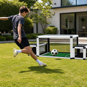 Porta da <span class=keywords><strong>Calcio</strong></span> Professionale con Alette Laterali e Base in Erba, Portatile e Pieghevole per Allenamento Indoor e Outdoor - Product Image 4