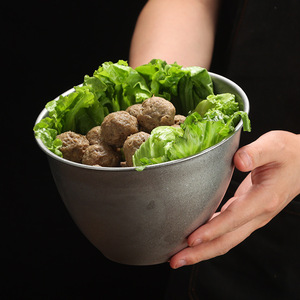 Stainless Steel Lettuce Bucket 12565 Durable Solid Color Bowl For Hotel Food Party Use - Product Image 3