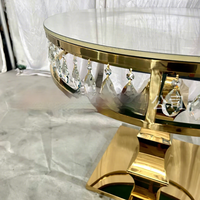 Meubles de style nordique en acier inoxydable pour banquet de mariage, table et support à gâteau en cristal pour l'exportation
