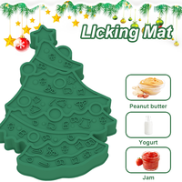 Gamelle de Noël Moderne, Luxueuse et Élégante pour Animaux de Compagnie, Distributeur Lent en Silicone, Design Arbre, 2-en-1 pour Chien et Chat, Solide, Écologique et Facile à Nettoyer