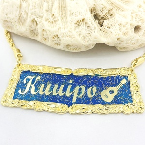 Collar con Nombre Grabado en 3D, Placa con Nombre Personalizada, Cadena <span class=keywords><strong>de</strong></span> Cuerda <span class=keywords><strong>para</strong></span> Mujeres, Niñas, Niños, Estilo Hawaiano Samoano, Joyería <span class=keywords><strong>de</strong></span> Alta Calidad <span class=keywords><strong>de</strong></span> 18K y 14K - Product Image 4