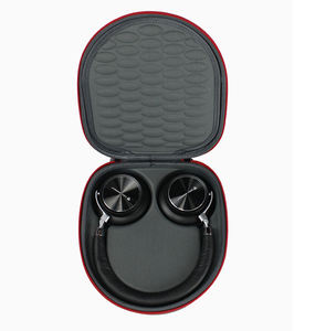 Case Storage Round Mini Zipper Hard Headphone Case PU Earphone Case Storage Case Protective Wireless Headphone Organizer
