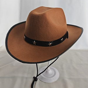 Sombrero de Vaquero a Rayas, Accesorio de Disfraz, para Adultos, Hombres, Mujeres, Unisex, Invierno, Estilo Country, Salvaje Oeste - Product Image 2