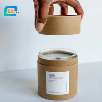 Boîte en tube de papier kraft personnalisée, emballage cylindrique pour pots de bougies en verre, récipient rond avec couvercle