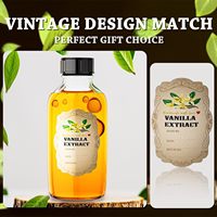Bocaux en verre de 4 oz Bouteilles d'extrait de vanille maison transparentes Bouteilles rondes en verre Boston Boîte de stockage d'aliments pour sirop d'érable