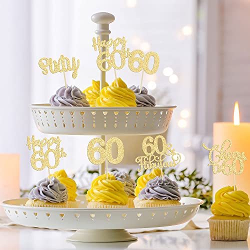 Gold Glitzer Cake Topper „Straight Outta 1963“ – Für 60. Geburtstag Oder Hochzeitstag, 13,5x22 Cm
