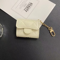Étui universel rectangulaire en cuir PU pour écouteurs, porte-clés pour Apple AirPods Pro, style luxueux, entièrement fait main